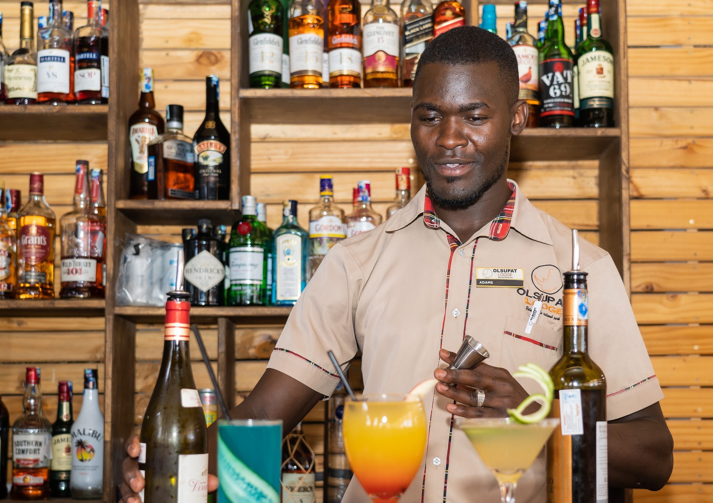 Adams at the lodge bar
